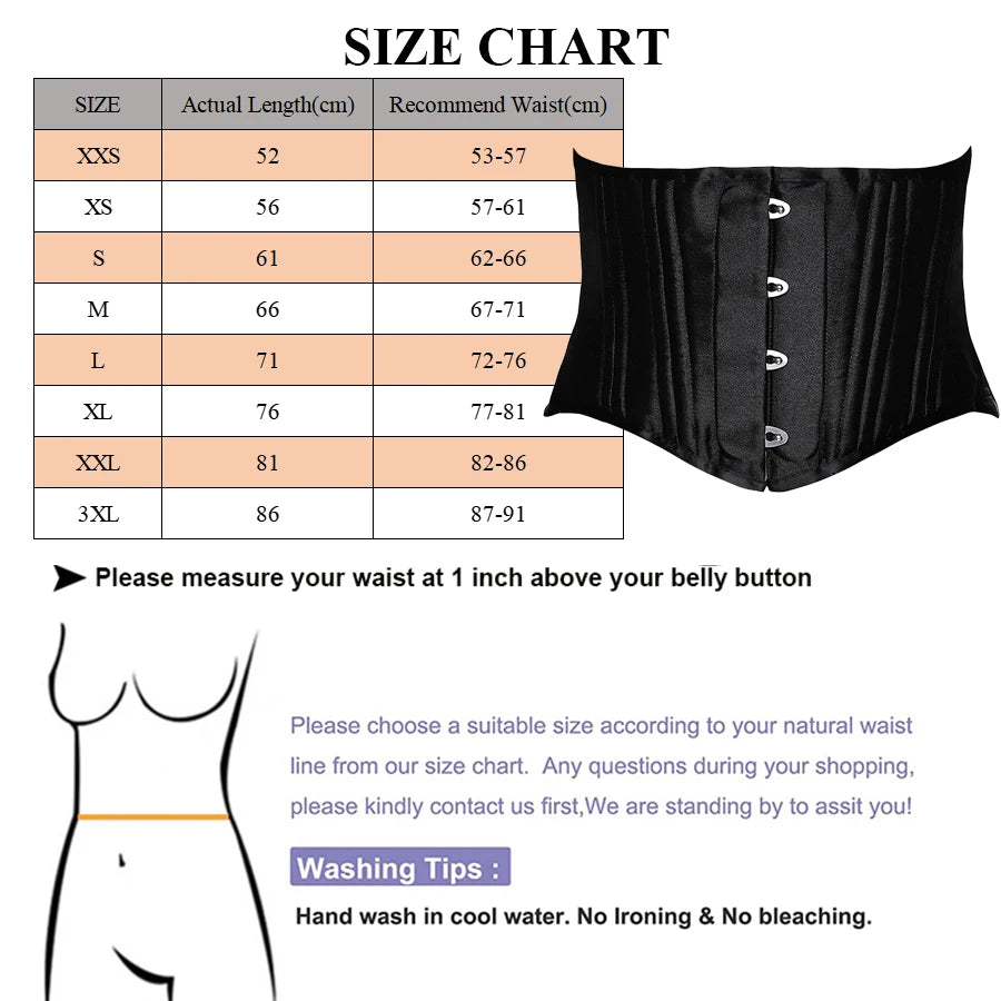 Gothic Slimming Waist Trainer Body Shapewear Underbust Corset